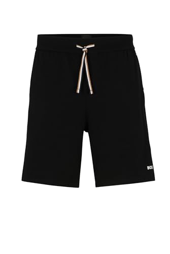 BOSS Herren Unique Shorts CW Pyjama-Shorts aus Stretch-Baumwolle mit Logo-Print Schwarz L von BOSS