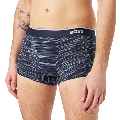 BOSS Herren Unterwäsche Unterhose Boxer Shorts Heather, Farbe:Blau, Größe:L, Artikel:-406 Dark Blue von BOSS