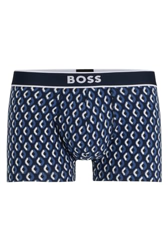 BOSS Herren Unterwäsche Unterhosen Boxershorts Trunk 24 Print, Farbe:Blau, Größe:2XL, Artikel:-406 Dark Blue von BOSS