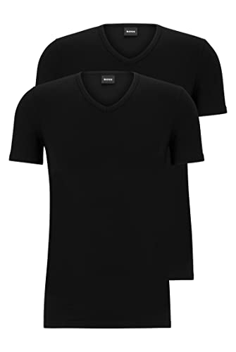 BOSS Herren V-Neck T-Shirt, 2er Pack Modern, New - Black1, M von BOSS