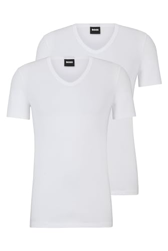 BOSS Herren V-Neck T-Shirt, 2er Pack Modern, White, XXL von BOSS