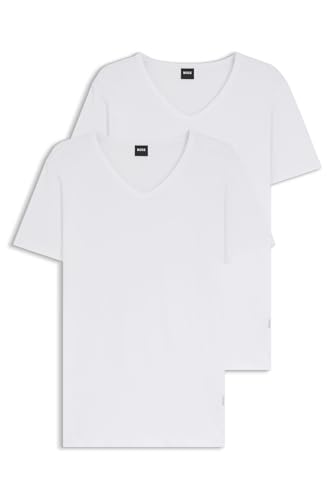 BOSS Herren V-Neck T-Shirt, 2er Pack Modern, White, XXL von BOSS