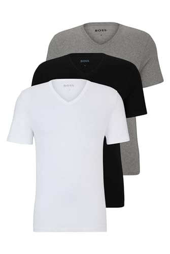 BOSS Hugo Herren T-Shirt Vn 3p Co T-Shirt, Assorted-Pre-Pack, L von HUGO BOSS