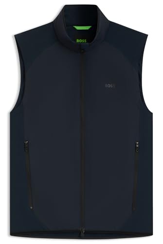 BOSS Herren V Putt Wasserabweisende Golfweste mit dekorativen reflektierenden Details Dunkelblau402 XL von BOSS