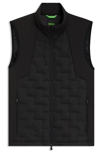 BOSS Herren V T-Down Vest Weste mit Daunenfüllung und verschweißtem Logo-Aufnäher Schwarz001 L von BOSS