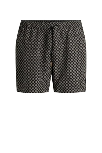 BOSS Herren Vibe Bedruckte Badeshorts mit Logo-Aufnäher Schwarz002 S von BOSS