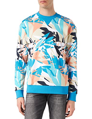 BOSS Herren WAllover Sweatshirt, Bright Blue439, XL von BOSS