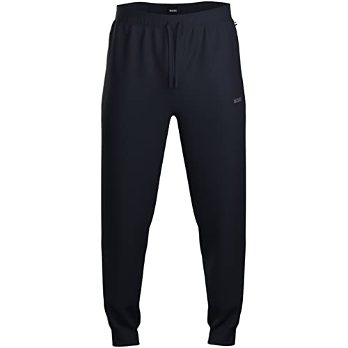 BOSS Herren Waffle Pants mit Logo, Dark Blue, L von BOSS