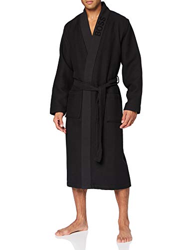 BOSS Herren Waffle Kimono, Black1, M von BOSS