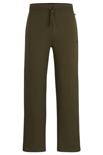 BOSS Herren Waffle Pants Pyjama-Hose aus Baumwoll-Mix mit Logo-Stickerei Dunkelgrün L von BOSS