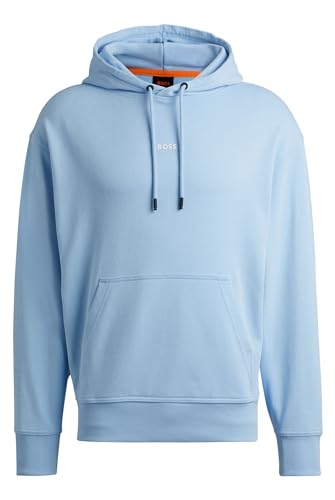 BOSS Herren WeSmallhood Hoodie aus Baumwoll-Terry mit kontrastfarbenem Logo Hellblau XXXL von BOSS