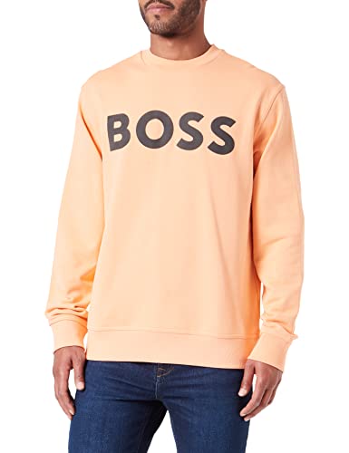 BOSS Herren Webasiccrew Sweatshirt, Light/Pastel Orange833, XXL von BOSS