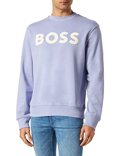 BOSS Herren Webasiccrew Sweatshirt, Light/Pastel Purple538, XXL von BOSS
