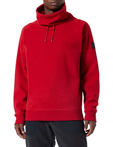 BOSS Herren Wefleece Regular-Fit Sweatshirt aus Baumwoll-Mix mit Logo-Aufnäher Rot S von BOSS