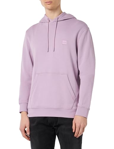 BOSS Herren Wetalk Hoodie aus Baumwoll-Terry mit Logo-Aufnäher Flieder L von BOSS