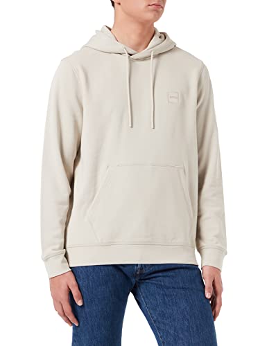 BOSS Herren Wetalk Hoodie aus Baumwoll-Terry mit Logo-Aufnäher Hellbeige L von BOSS