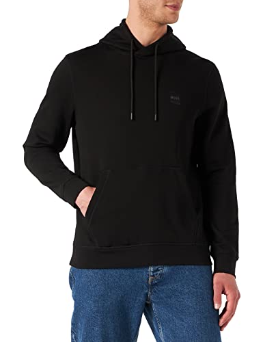 BOSS Herren Wetalk Hoodie aus Baumwoll-Terry mit Logo-Aufnäher Schwarz M von BOSS