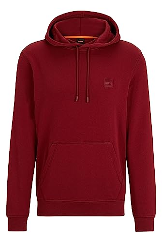 BOSS Herren Wetalk Hoodie aus Baumwoll-Terry mit Logo-Aufnäher Rot L von BOSS