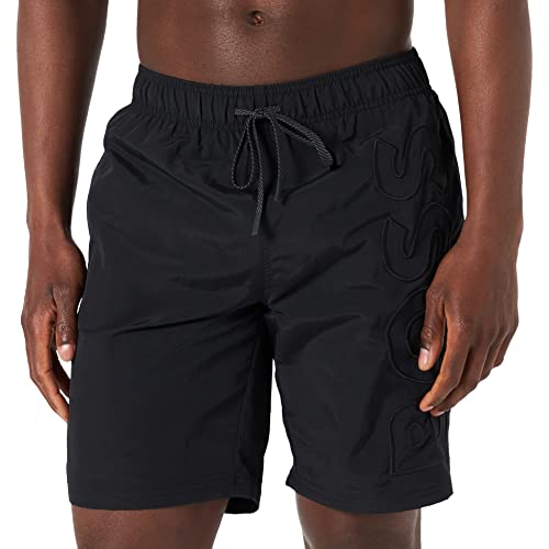 BOSS Herren Whale Schnell trocknende Badeshorts mit 3D-Logo-Stickerei Schwarz M von BOSS