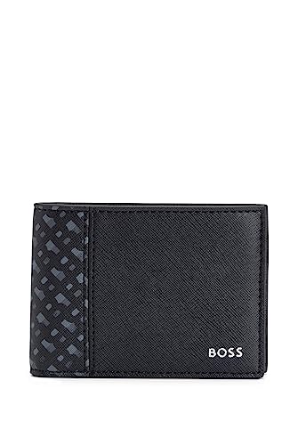 BOSS Herren Zair S Strukturierte Klapp-Geldbörse mit Monogramm-Details Schwarz Stck von Hugo Boss