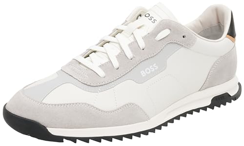 BOSS Herren Freizeitschuh Schnürschuh Turnschuh Halbschuh Sneaker Zayn Lowp ltsd, Farbe:Weiß, Schuhgröße:EUR 44, Artikel:-121 Open White von BOSS