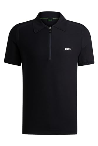 BOSS Herren Zayno Kurzarm-Polopullover mit Troyerkragen und Logo-Detail Dunkelblau S von BOSS