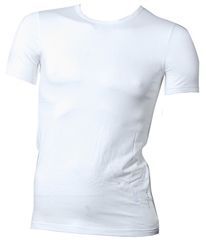 BOSS Hugo 4er Pack Herren Slim Fit T-Shirts, Rundhals, Unterhemden Halbarm, Uni (Weiß, 5 (Medium)) von HUGO BOSS