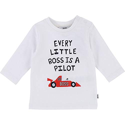 BOSS Hugo Baby Langarmshirt Race Rennauto Und Logo Print Weiss Gr. 18 Monate von HUGO BOSS