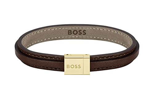 BOSS Jewelry Lederarmband für Herren Kollektion GROVER Braun - 1580329M von BOSS