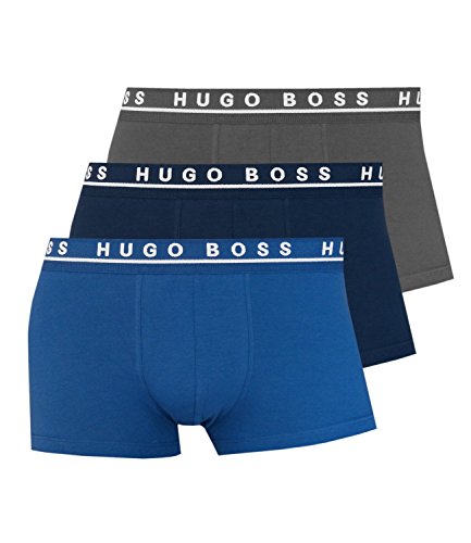 HUGO BOSS Herren Boxershorts Unterhosen 10146061 50325403 3er Pack, Wäschegröße:L, Artikel:-487 Open Blue von HUGO BOSS