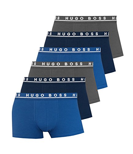 HUGO BOSS Herren Boxershorts Unterhosen 10146061 50325403 6er Pack, Wäschegröße:XL;Artikel:-487 Open Blue von HUGO BOSS