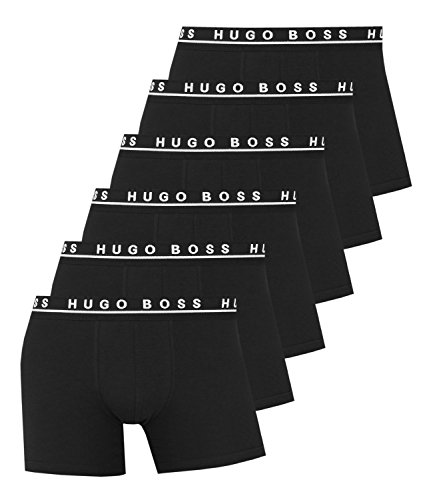 BOSS Hugo Herren Boxershorts Unterhosen Boxer Brief 50325404 6er Pack, L, Black (-001) von HUGO BOSS