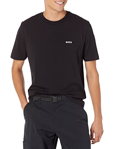 BOSS Herren Modern Fit Single Jersey T-Shirt, Basic Black, Groß von BOSS