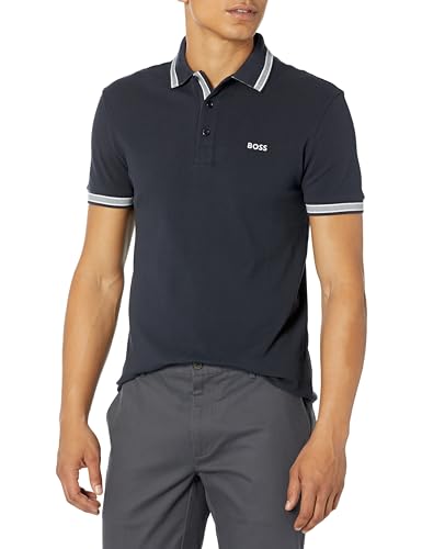 Hugo Boss Herren Paddy Kurzarm-Poloshirt Polohemd, Marineblau, Mittel von Hugo Boss