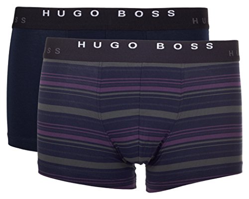 BOSS Hugo Herren Retroshorts Boxer 2P FN Print 10163431 01, 2er Pack, Gestreift (XL, 473 Dark Blue) von BOSS