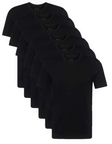 HUGO BOSS Herren T-Shirts Business Shirts Crew Neck 50325388 6er Pack, Farbe:Schwarz, Größe:2XL, Artikel:-001 Black von HUGO BOSS