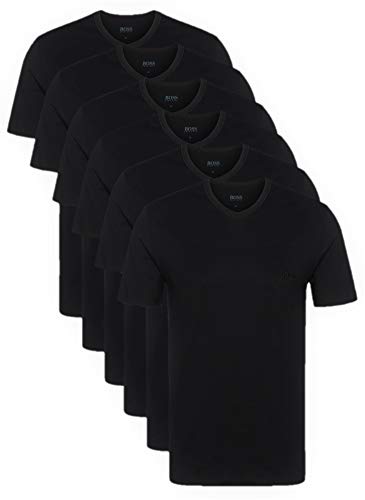 BOSS Hugo Herren T-Shirts Business Shirts V-Neck 50325389 6er Pack, Farbe:Schwarz;Größe:2XL;Artikel:-001 Black von HUGO BOSS