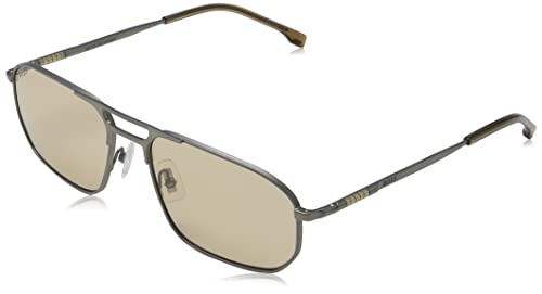 BOSS Hugo Unisex 1446/s Sunglasses, Matte Ruthenium Brown, 59 von HUGO BOSS