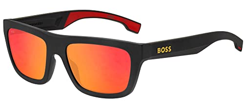 BOSS Hugo Unisex 1450/s Sunglasses, Mattschwarz, Gelb, 57 von HUGO BOSS