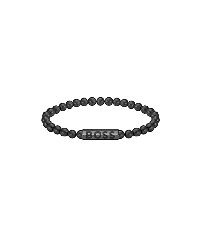 BOSS Jewelry Armband mit Schmuckperlen für Herren Kollektion SPHERE mit Schwarzer Ionenbeschichtung (IP) - 1580659M von BOSS