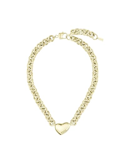 BOSS Jewelry Gliederhalskette für Damen Kollektion HONEY LOVE in Gelbgold mit einem Herz-Anhänger - 1580637 von BOSS