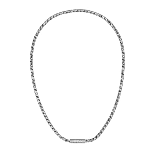 BOSS Jewelry Gliederhalskette für Herren Kollektion DORAN aus Edelstahl mit einer Gravierten Plakette - 1580693 von BOSS