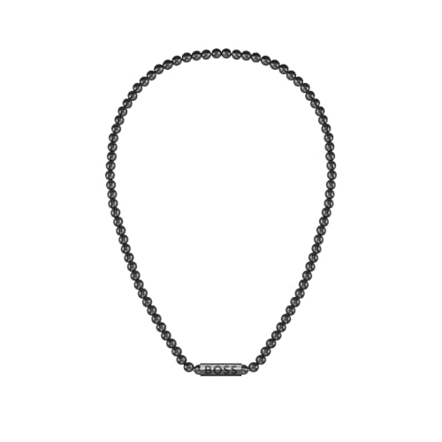BOSS Jewelry Halskette Mit Perlen für Herren Kollektion SPHERE mit Schwarzer Ionenbeschichtung (IP) - 1580657 von BOSS