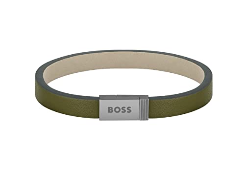 BOSS Jewelry Lederarmband für Herren Kollektion JACE Grün - 1580338M von BOSS