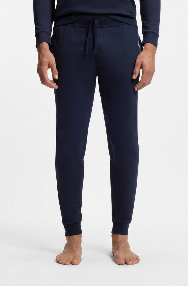 BOSS Jogginghose Authentic aus Baumwoll-Terry mit Streifen und Logo von BOSS