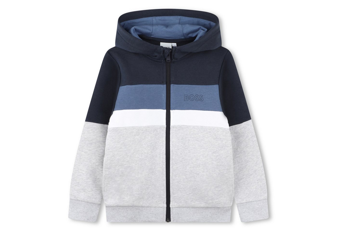 BOSS Kapuzensweatjacke BOSS Kids Sweatjacke mit Blockstreifen, Gr. 8-16 Jahre von BOSS