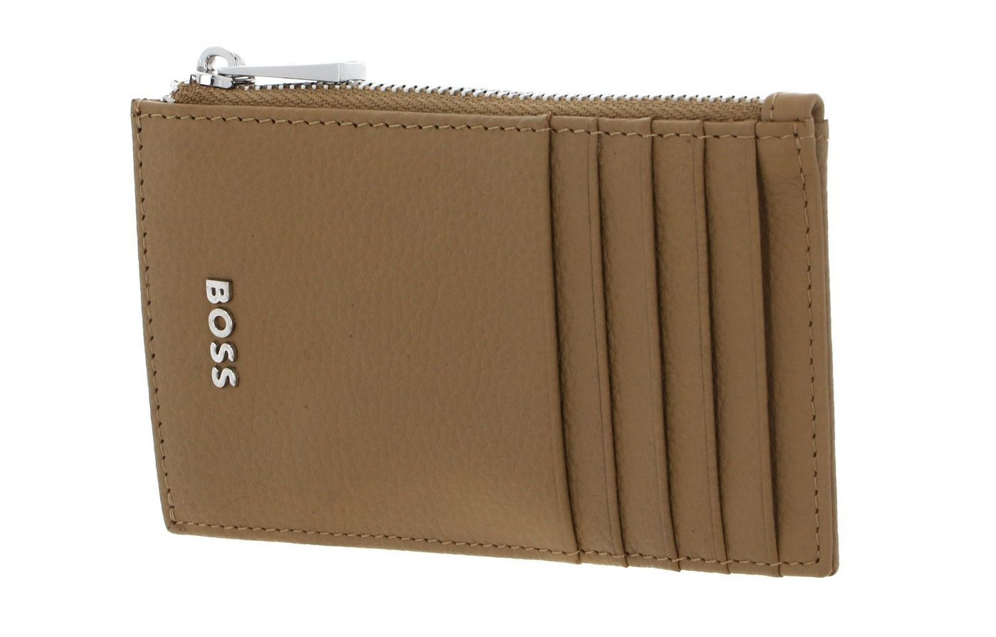 BOSS Kartenetui Cardholder With Zip, aus echtem Rindsleder von BOSS