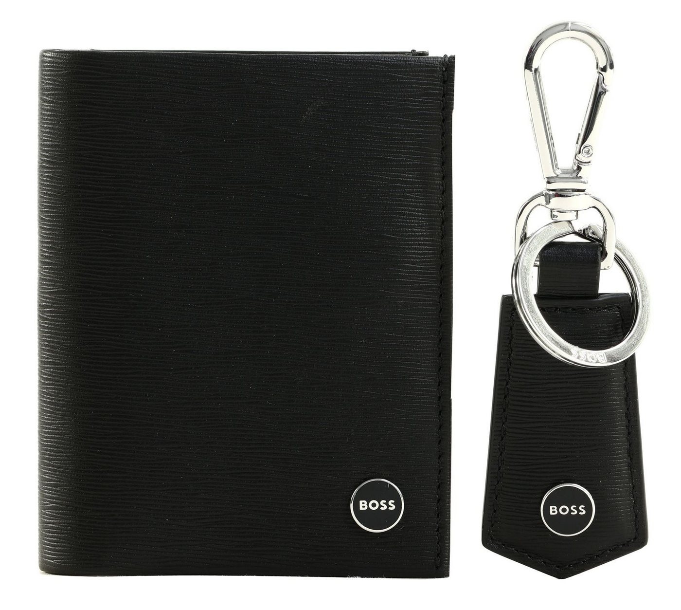 BOSS Kartenetui Gift Set Bifold Wallet / Keyring (Set, 2-tlg), aus echtem Rindsleder von BOSS