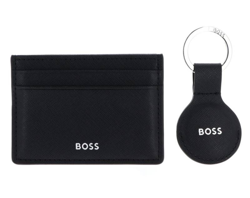 BOSS Kartenetui Giftset Card Case & Tracertag (Set, 2-tlg), aus echtem Leder mit RFID-Blocker Schutz von BOSS