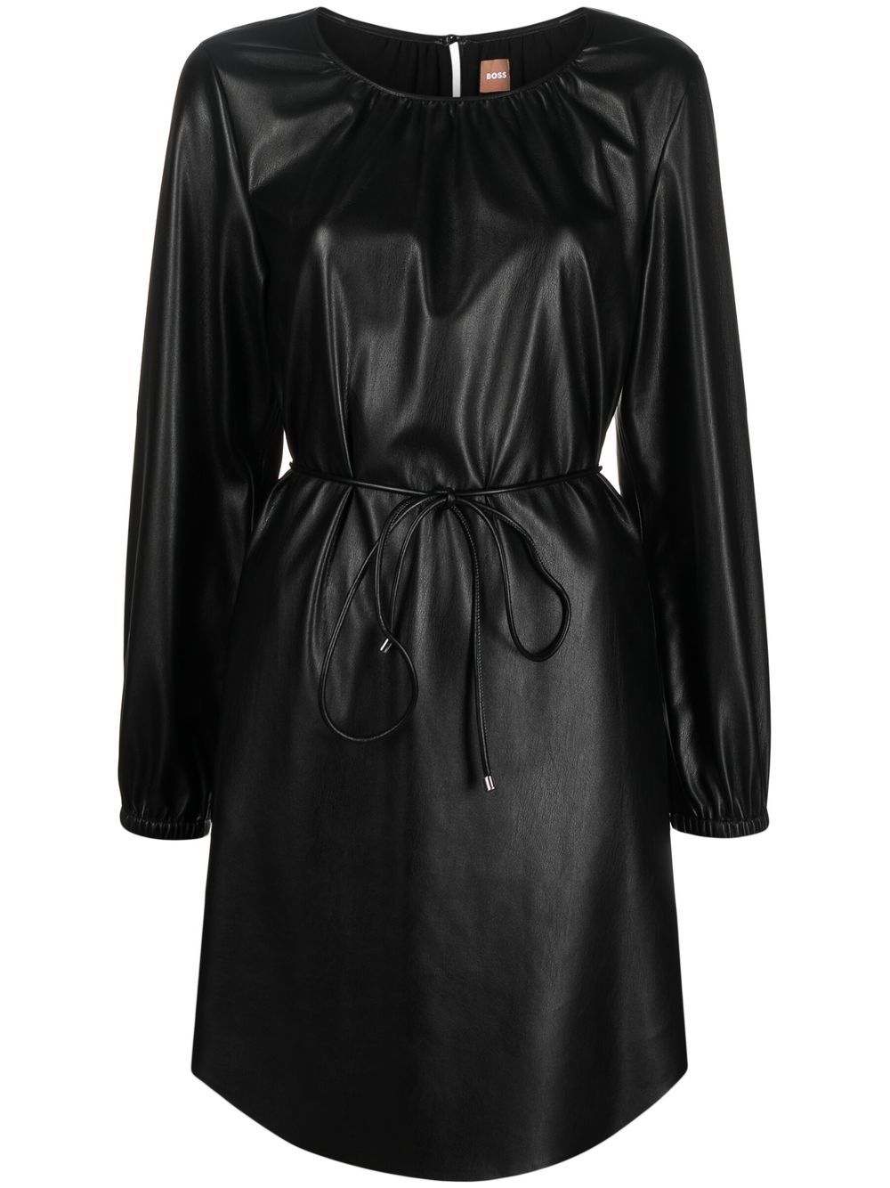 BOSS Kleid aus Faux Leder - Schwarz von BOSS